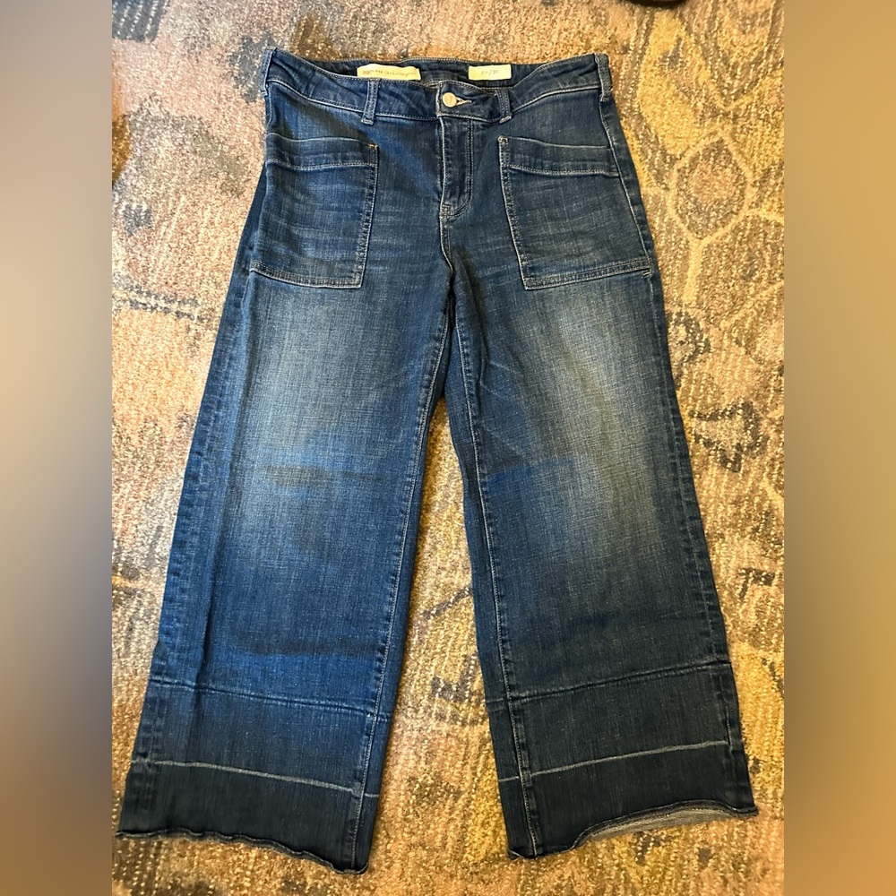 Anthropologie Pilcro denim 30 sailor pants wide leg mid rise crop slight stretch